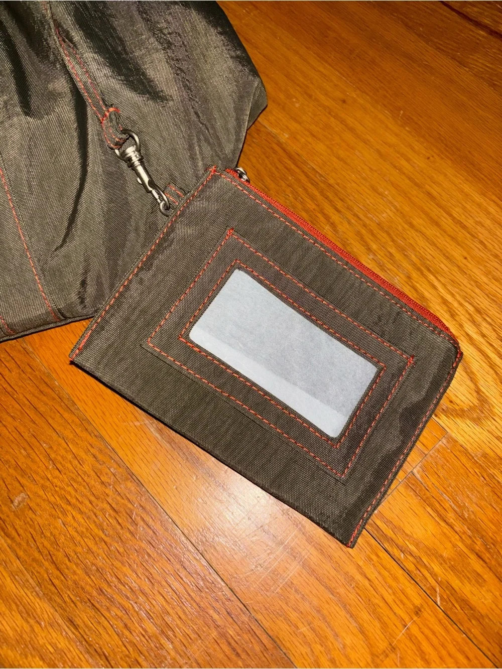 Baggallini Olive Tote with Orange Stitching